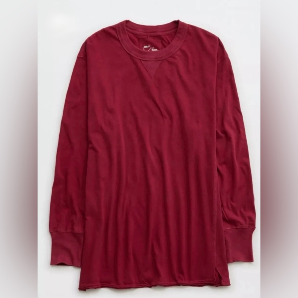 Aerie Women's Cozy Long Sleeve Oversized Boyfriend T-Shirt
